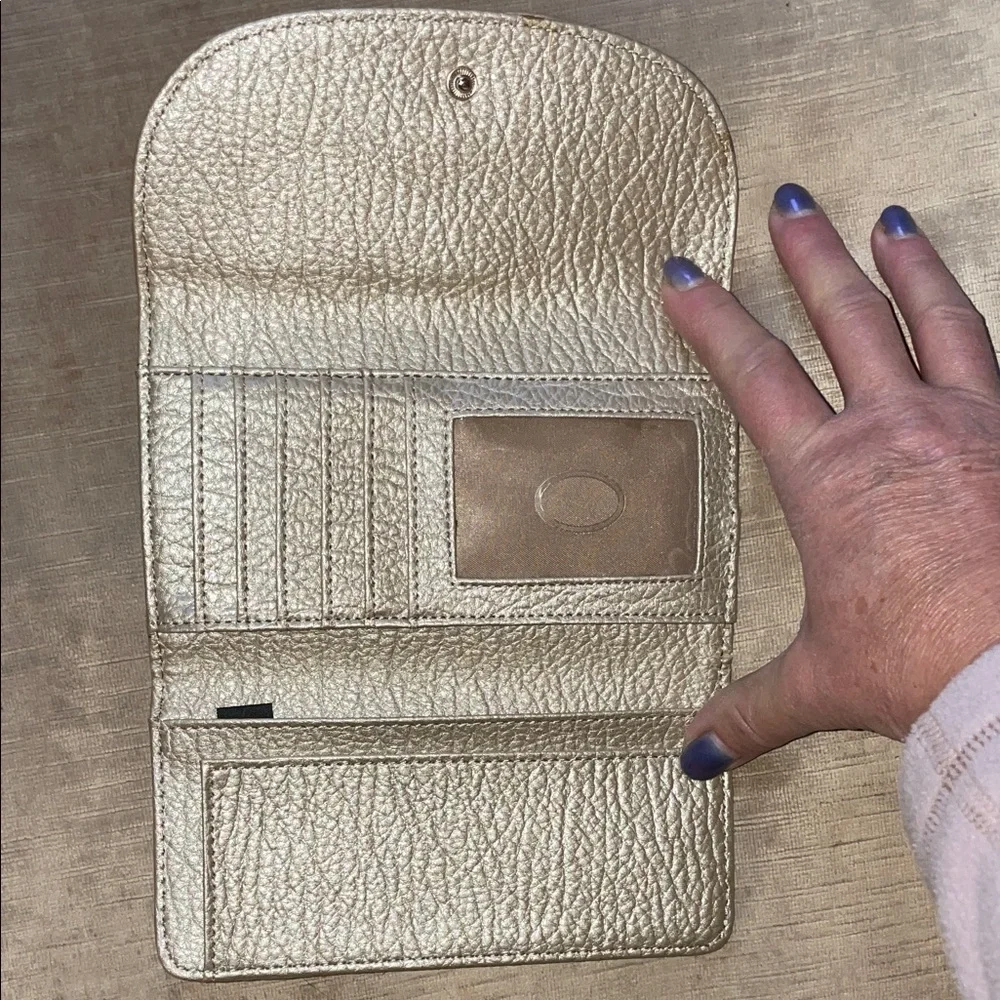 Guess Tan and Cream Monogram Wallet